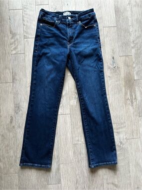 Good American Dolly Joleans Straight Dark Blue Denim Jeans Western 6/28 petite